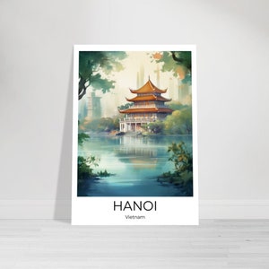 HANOI | Travel poster of Hanoi | Wall art Hanoi | Travel Vietnam | Hanoi wall decoration