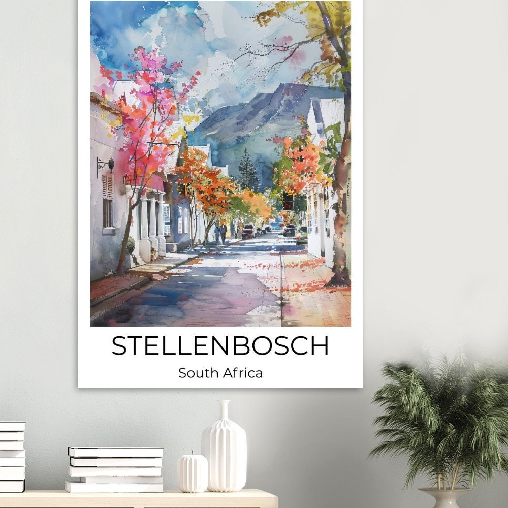 STELLENBOSCH Travel Poster Stellenbosch Watercolor Travel Print Stellenbosch Watercolor Poster