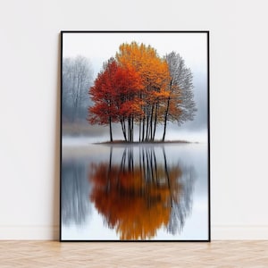 Decorazione murale autunno in Svezia, alberi autunnali Svezia, regalo Svezia, decorazione murale Svezia, ricordo di viaggio Svezia