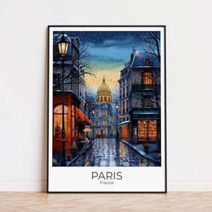 PARIGI - Montmatre - Poster di viaggio Acquerello Parigi Poster di viaggio Parigi Poster Wall Art Francia Poster vintage Parigi Poster di viaggio Parigi