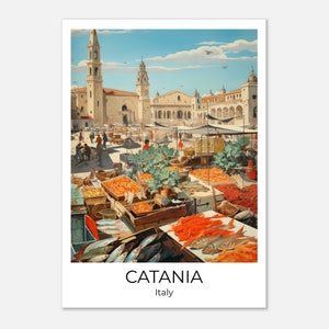 CATANIA | Travel poster Catania | Wall art Italy | Travel print | Catania fish market wall decoration