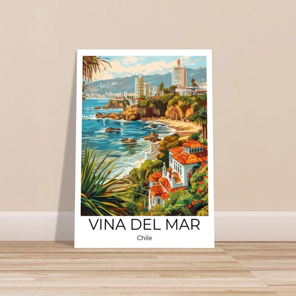 Vina del Mar Chile | Travelposter Vina del Mar | Wandkunst Chile | Travel Print Chile | Chile Wanddeko