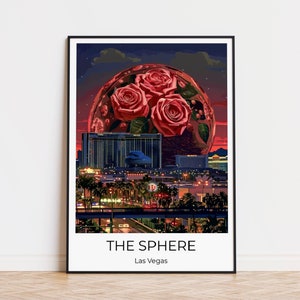 LA ESFERA Las Vegas, Cartel de viaje Las Vegas, Regalo del Día de la Madre, Regalo de Las Vegas, Impresión de la ciudad