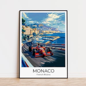 モナコ旅行ポスター、トラベルプリント モナコ、モンテカルロ ギフト、モナコ ウォールアート、カー レーシング アート プリント、モナコ メモリー、コート ダジュール プリント