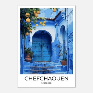 CHEFCHAOUEN Marokko Reiseposter Marokko Travelprint Chefchaouen, Marokko Geschenk, Marokko Wallart, Chefchaouen Art Print,
