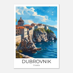 Dubrovnik | Posters of Dubrovnik | Travel poster Dubrovnik Croatia| Travel Print Dubrovnik
