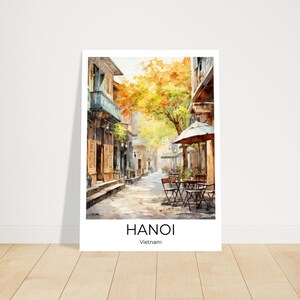 HANÓI | Póster de viaje del casco antiguo de Hanoi | Cuadros de pared Hanói | Viajes Vietnam | Decoración de la pared de Hanói