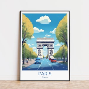 PARIS - Triumphbogen - Reiseposter Aquarell Paris Reiseposter Paris Poster Wall Art Frankreich Vintage Poster Paris Travel Poster  Paris