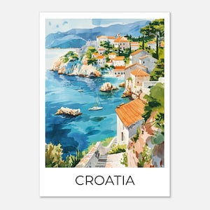 Croatia | Watercolor poster of Croatia | Travel poster Croatia| Travel Print Croatia