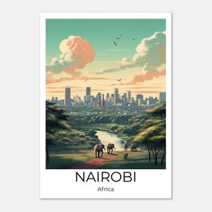 Nairobi | Poster di viaggio Kenia | Quadro Africa | Stampa di viaggio Nairobi | Decorazione murale del Kenya