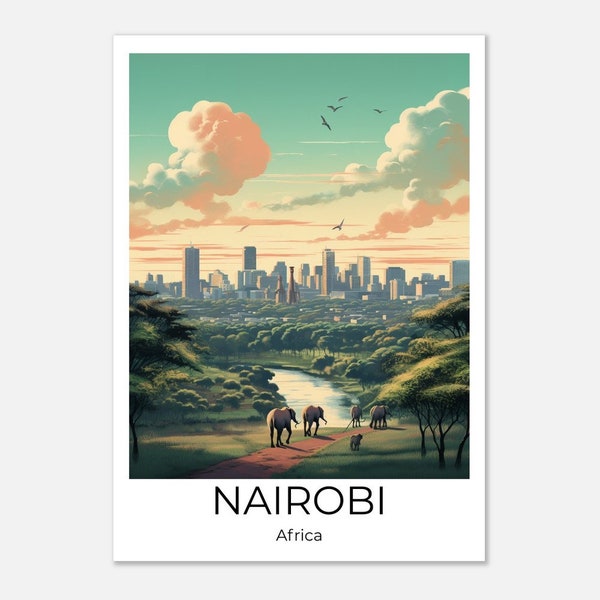 Nairobi | Travel poster Kenya | Wall art Africa | Travel Print Nairobi | Kenya wall decoration