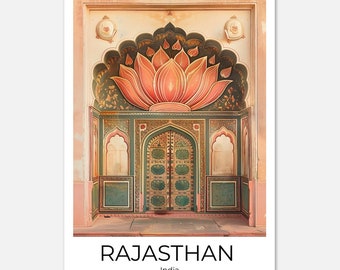 RAJASTHAN India Travel Poster - Rajasthan door 2 Travel Print - Rajasthan Poster - Wall Art India - Rajasthan Print