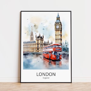 LONDON Big Ben, London Travel Poster,  Artprint London, Reiseposter London Wandschmuck, London Reiseerinnerung