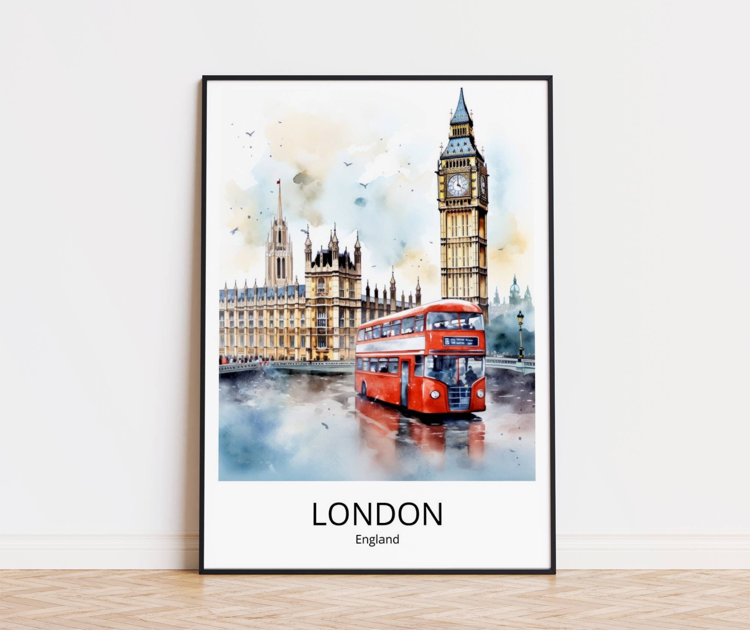LONDON Big Ben, London Travel Poster, Artprint London, Travel Poster London Wall Decoration, London Travel Souvenir