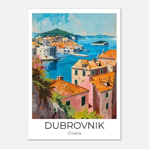 Dubrovnik | Posters of Dubrovnik | Travel poster Dubrovnik Croatia| Travel Print Dubrovnik