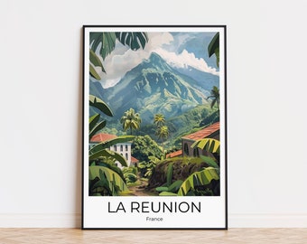 LA REUNION - Travel Poster La Reunion - Reunion Travel Print - La Reunion Poster - Wall Art La Reunion - Vintage Poster - Travel Poster
