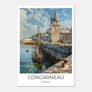 CONCARNEAU | Poster de viagens vintage Concarneau | Arte mural França | Impressão de viagem | Decoração de parede de Concarneau