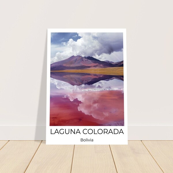 Laguna Colorada Bolivien Reiseposter - Bolivien Travel Print - Bolivien Aquarell Poster - Wall Art Bolivien  - Bolivien Print