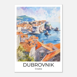 Dubrovnik | Watercolor Poster of Dubrovnik | Travel poster Dubrovnik Croatia| Travel Print Dubrovnik