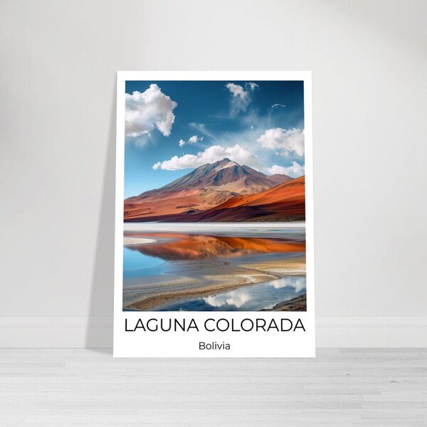 Laguna Colorada Bolivien Reiseposter - Bolivien Travel Print - Bolivien Aquarell Poster - Wall Art Bolivien  - Bolivien Print