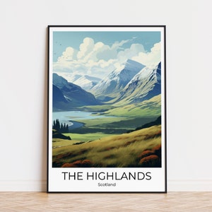 Highlands in Schottland - Reiseposter - Schottland Travel Print Schottland Poster Wall Art Schottland Vintage Poster