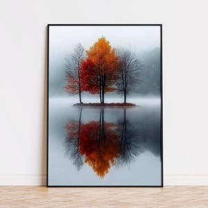 Alberi autunnali in Scandinavia, alberi autunnali Svezia, regalo Finlandia, decorazione murale Norvegia, ricordo di viaggio Svezia