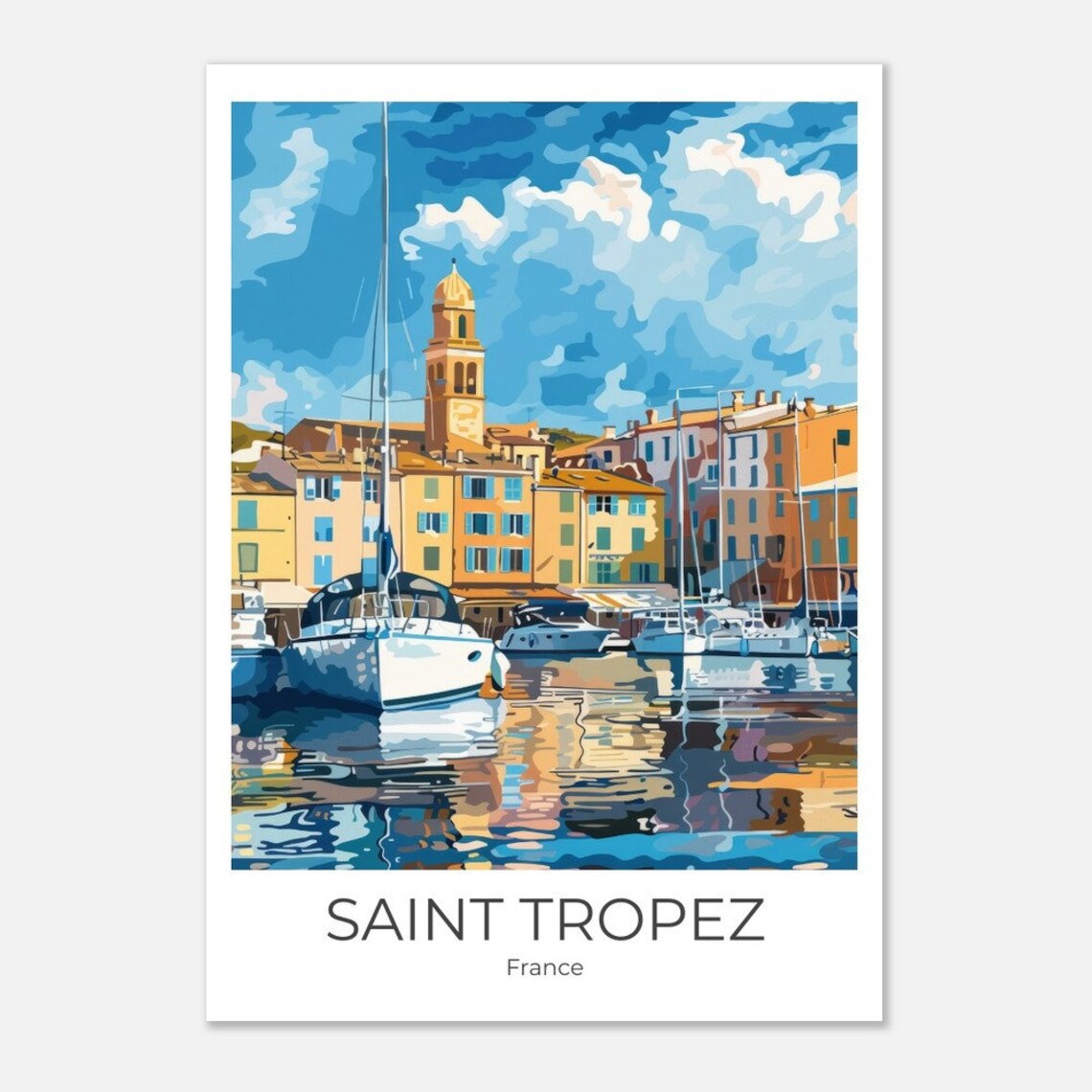 Poster Saint-Tropez - Plan Saint-Tropez - 60 x 90 cm
