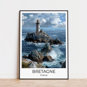 BRETAÑA | Cartel de viaje vintage Bretaña | Cuadros de pared Francia | Impresión de viajes ? Decoración de pared de Bretaña