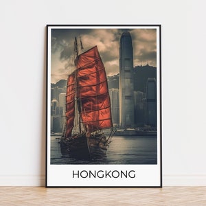 HONGKONG Skyline, Travelposter Hongkong, Hongkong Memories, Hongkon Gift, Hongkong City Print