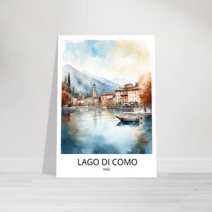 Lago di Como - Poster de viagem em aquarela Lago de Como Artprint poster de viagem Lago di Como decoração de parede