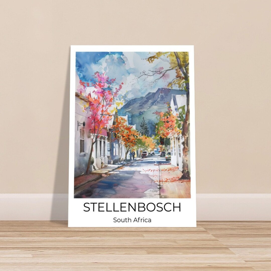 STELLENBOSCH Travel Poster Stellenbosch Watercolor Travel Print Stellenbosch Watercolor Poster