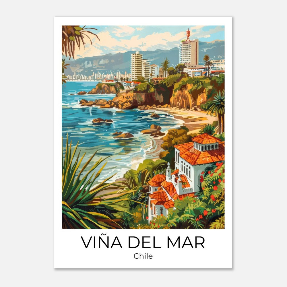 Viña Del Mar Chile | Travel Poster Vina Del Mar | Wall Art Chile 