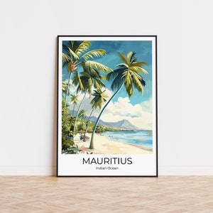 Mauritius Reiseposter, Mauritius Reiseplakat, Mauritius Strand Poster, Mauritius Geschenk, Mauritius Reise, Mauritius Erinnerung,