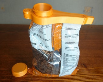 Bag Clip with Screw Cap - Freshness Preserver for Pantry Staples like coffee, protein powder, cereal, snacks, and more