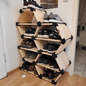 DIY Honeycomb Shoe Rack Connector Set Customizable Shelf for up to 16 ...