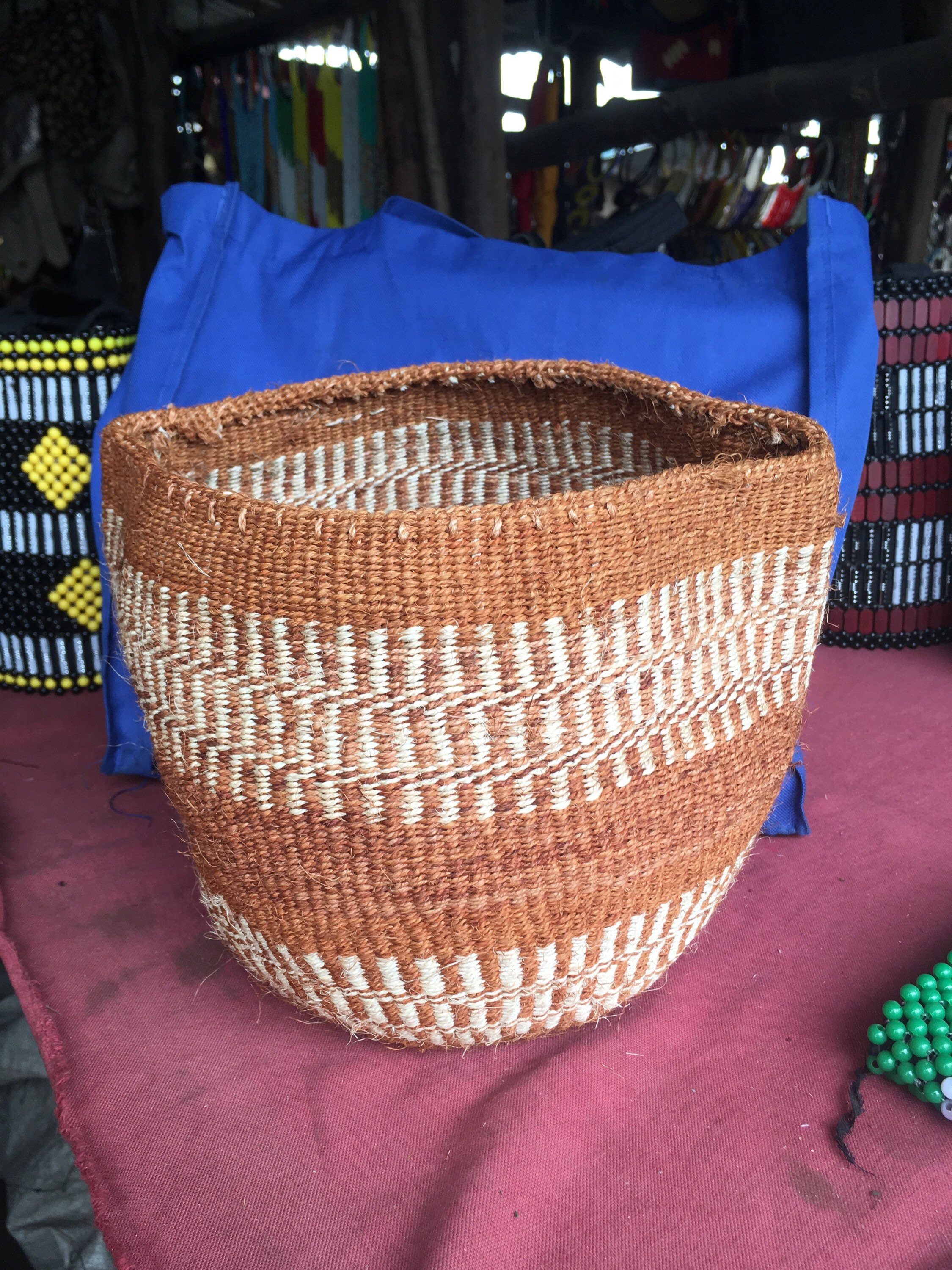 Brown African Woven Sisal Basket Kiondo basket Woven Etsy