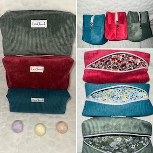 Trousse de toilette/trousse velours côtelé /trousse bébé/ trousse à maquillage