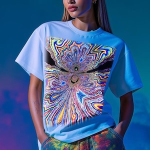 Psychedelisches T-Shirt: Buntes grafisches T-Shirt