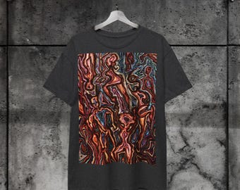Camiseta unisex de algodón psicodélico: camiseta con gráfico abstracto y psicodélico, top para festivales