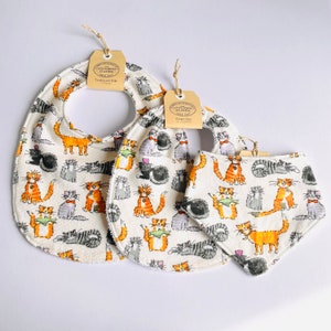 CLEARANCE Baby Bibs, Toddler Bibs and Dribble Bibs Baby Bibs Crazy Cute Cats for 1yrs-4yrs