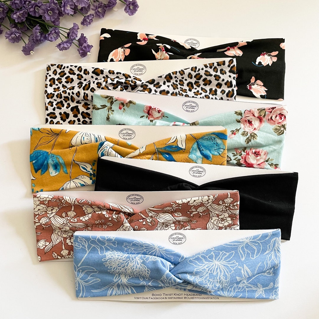 Women's Twist Knot Headband Soft Stretchy Fabric Etsy Australia