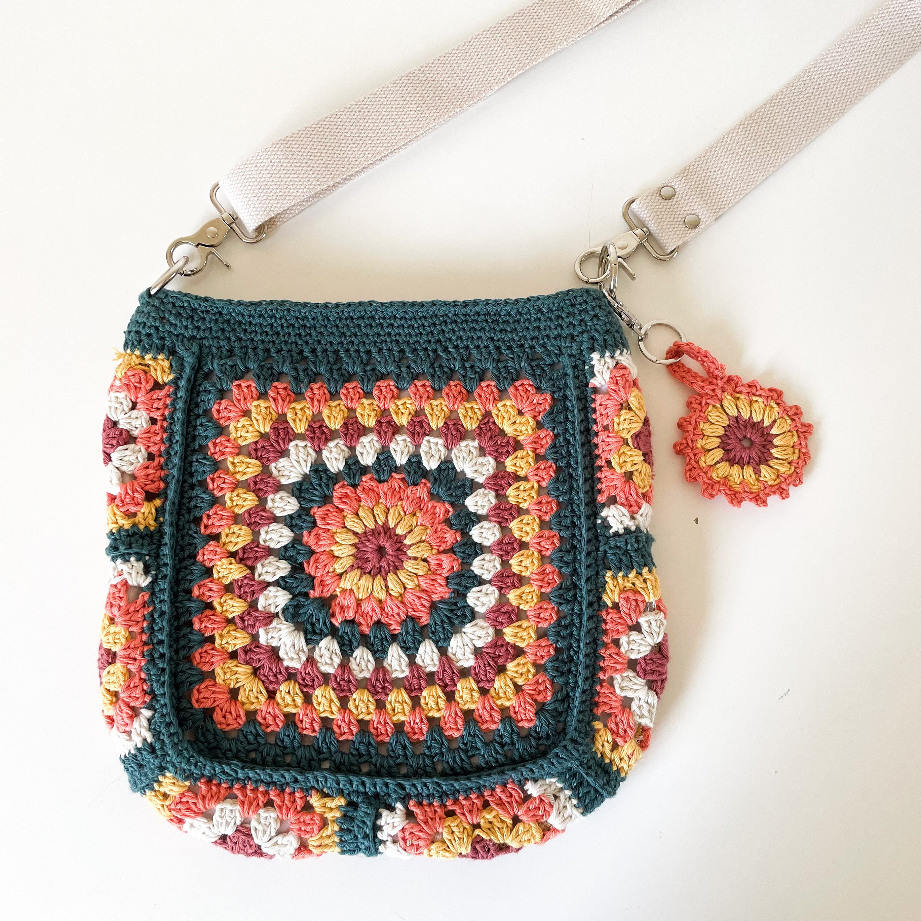 Crochet Granny Square Tape Yarn Bag