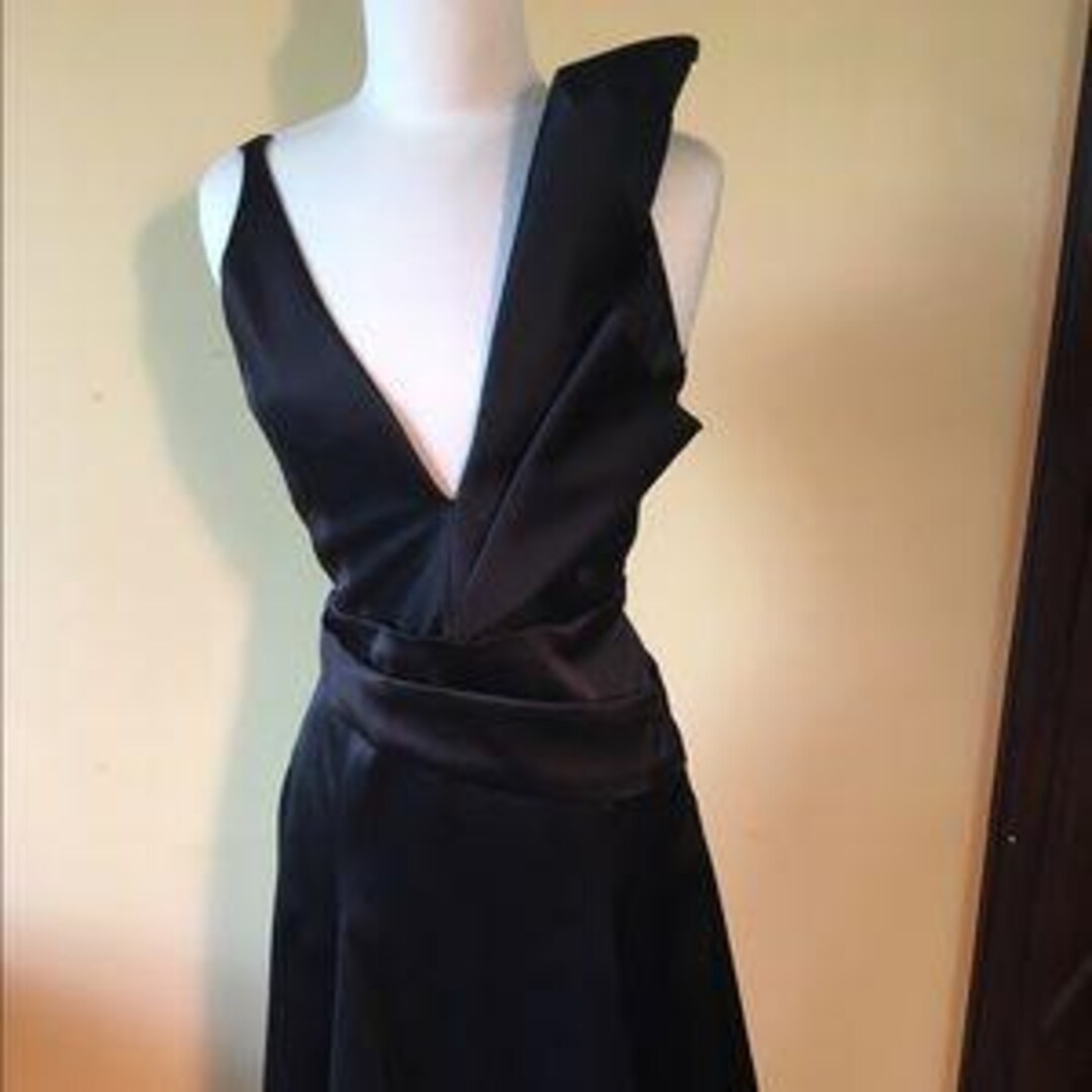 ジョルジオアルマーニ Giorgio Armani Dress Giorgio Armani Satin Black Label Dress - Etsy