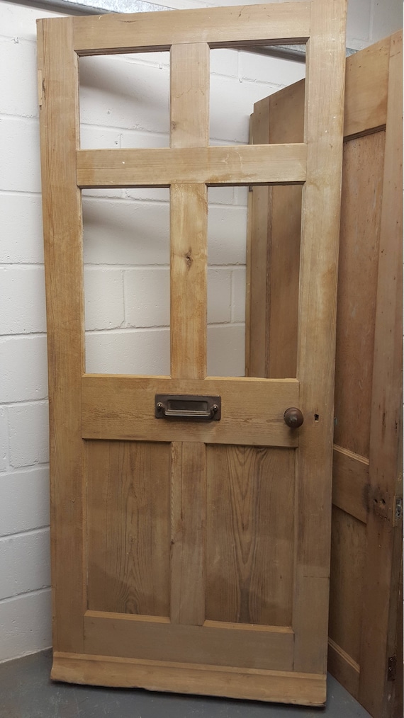 Original Victorian Stripped Pine Front Door Without Glass Collection Only