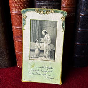 Antique French Jesus Holy Card 1910, Catholic Religious Image, Communion Memorabilia