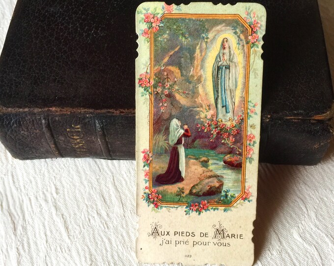 Vintage French Virgin Mary Lourdes Religious Card Catholic, Our Lady of ...