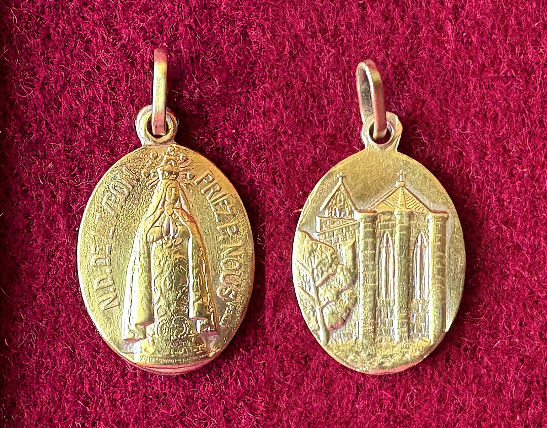 Antique French Virgin Mary Medal, Rare Catholic Pendant Our Lady of ...