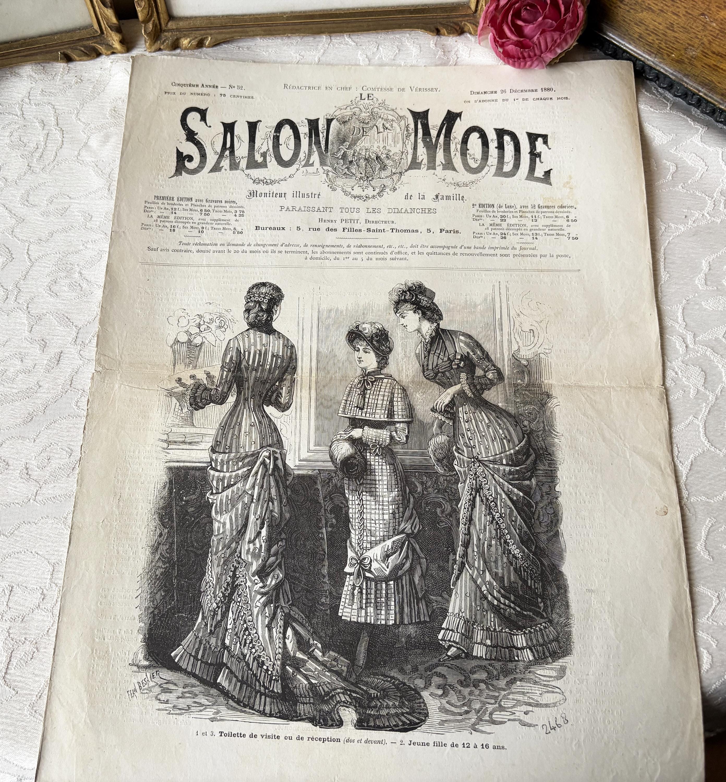 1880 Antique French Fashion Journal, Parisian Costume