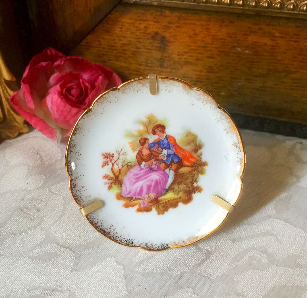 Limoges Porcelain Miniature Plate, Porcelain Miniature, Doll House