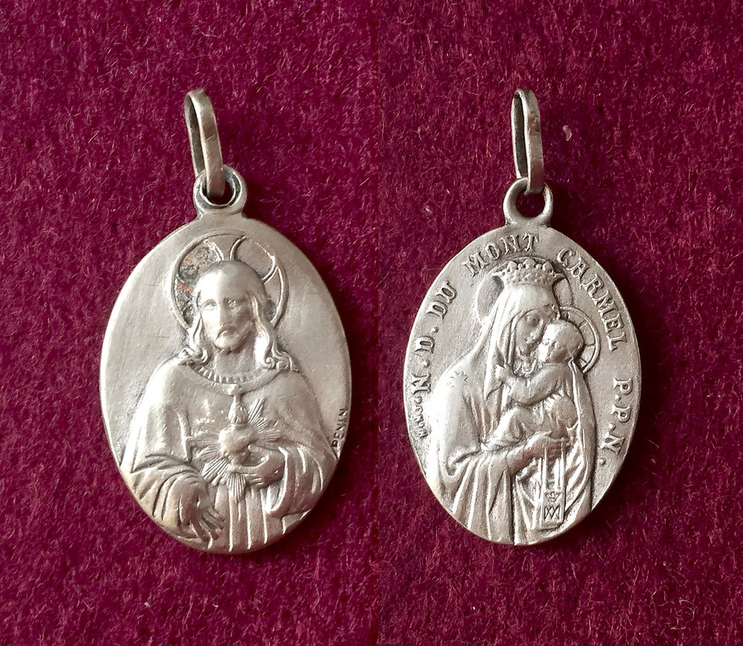 Vintage French Jesus Sacred Heart Religious Medal PENIN Signed ...